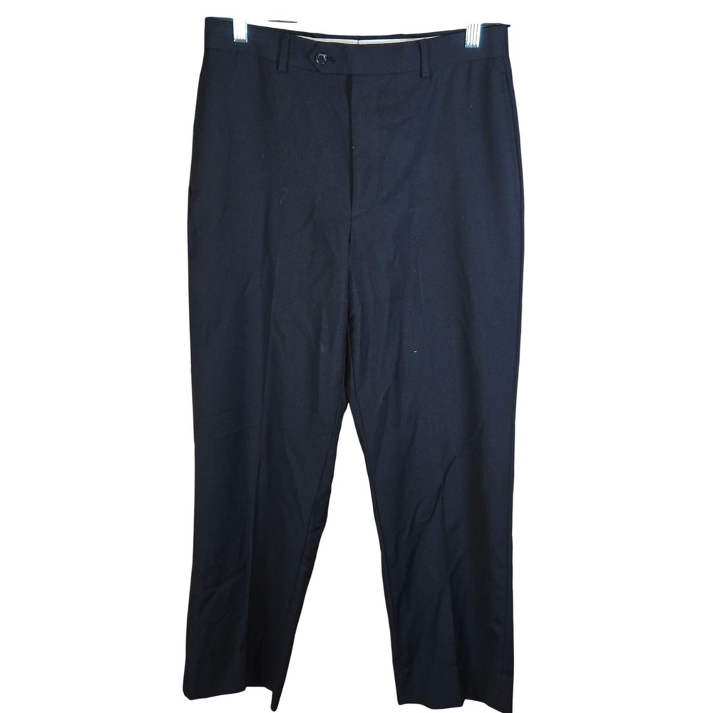 Wilke Rodriguez Mens 38R Regular Fit Black Wool Blend Dress Pants Trousers